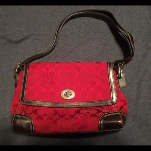 Red Coach Shoulder Bag